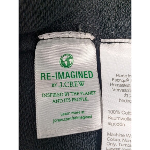 J Crew Men's Half Zip Black Pullover Sweatshirt Mens Small 100% Cotton Preppy - Picture 11 of 12